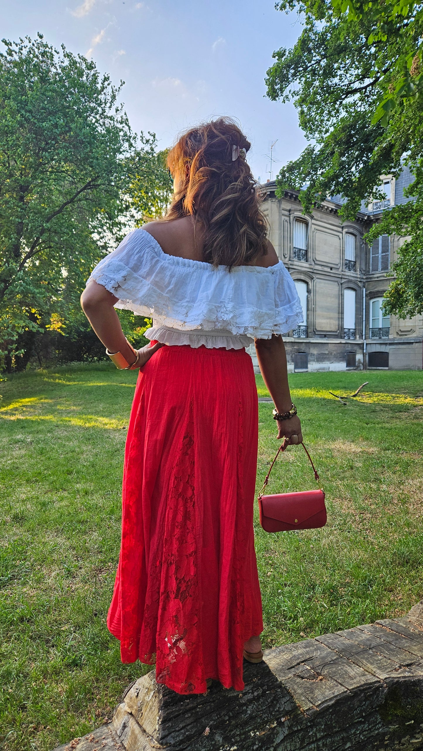 Jupe longue et dentelle Maya