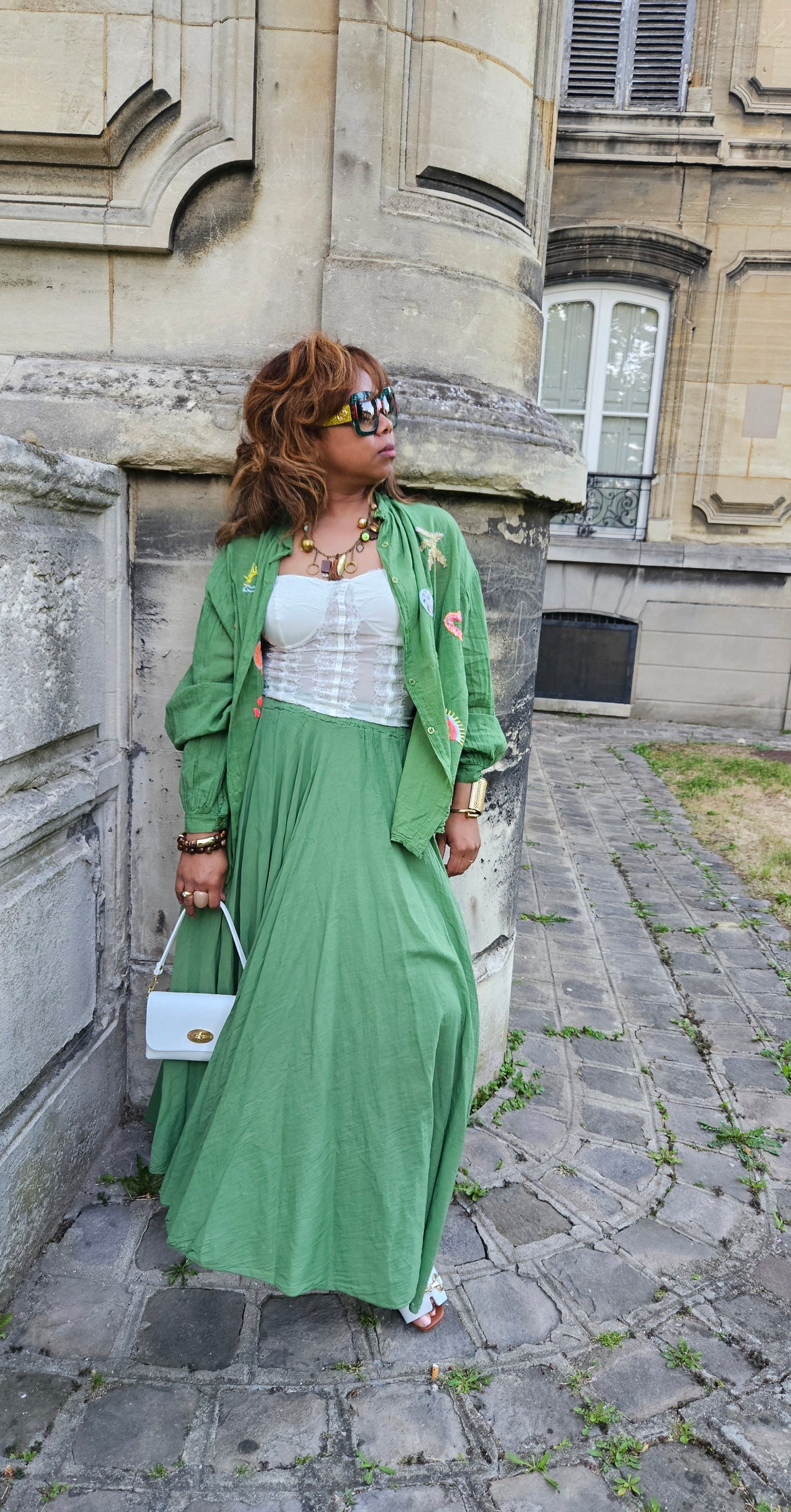 Blouse vert olive Tatiana