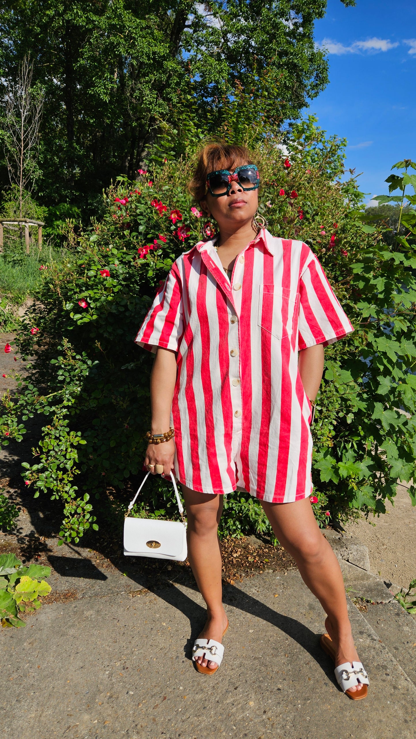 Combishort rayure rouge Milay