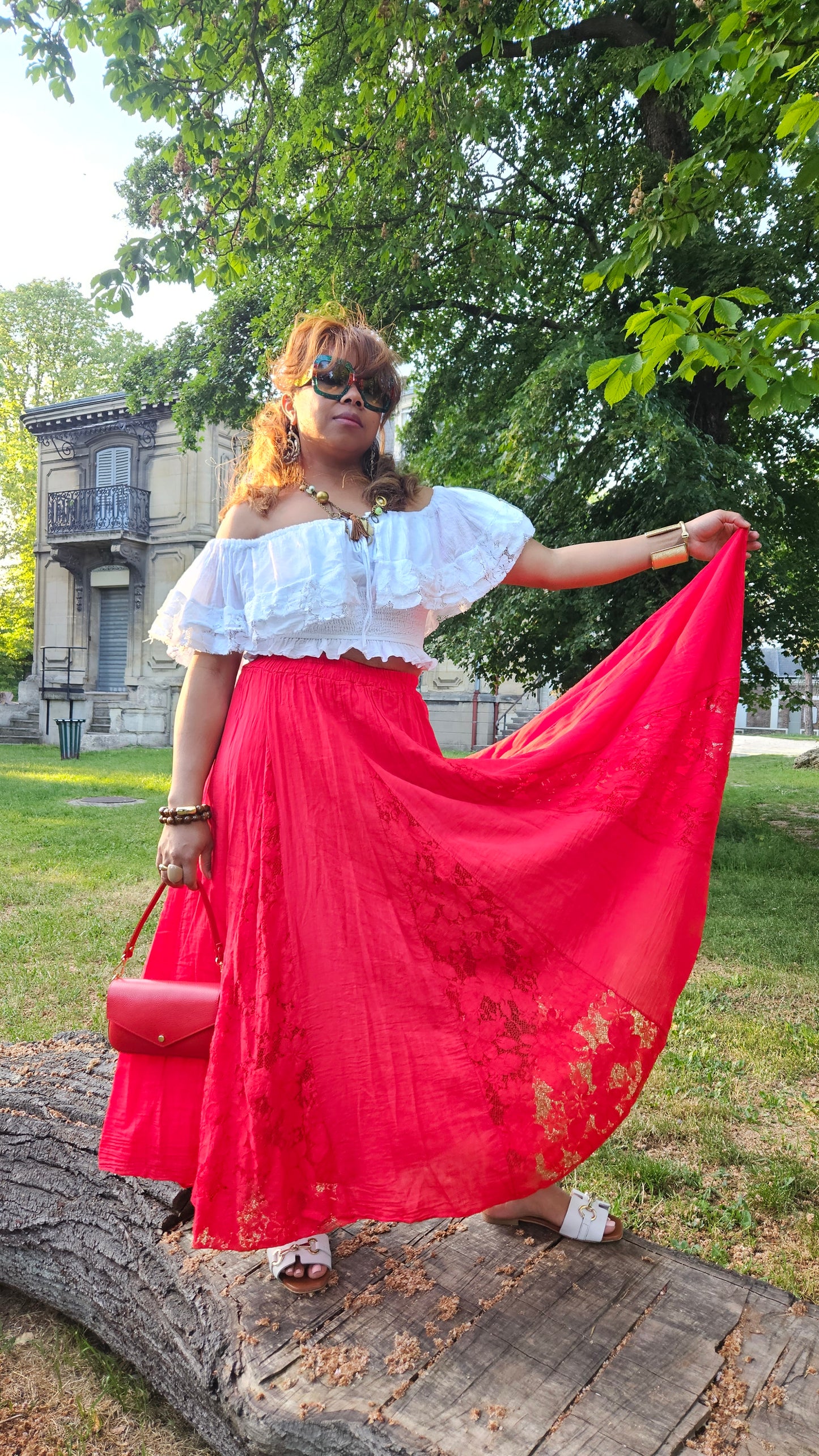 Jupe longue et dentelle Maya
