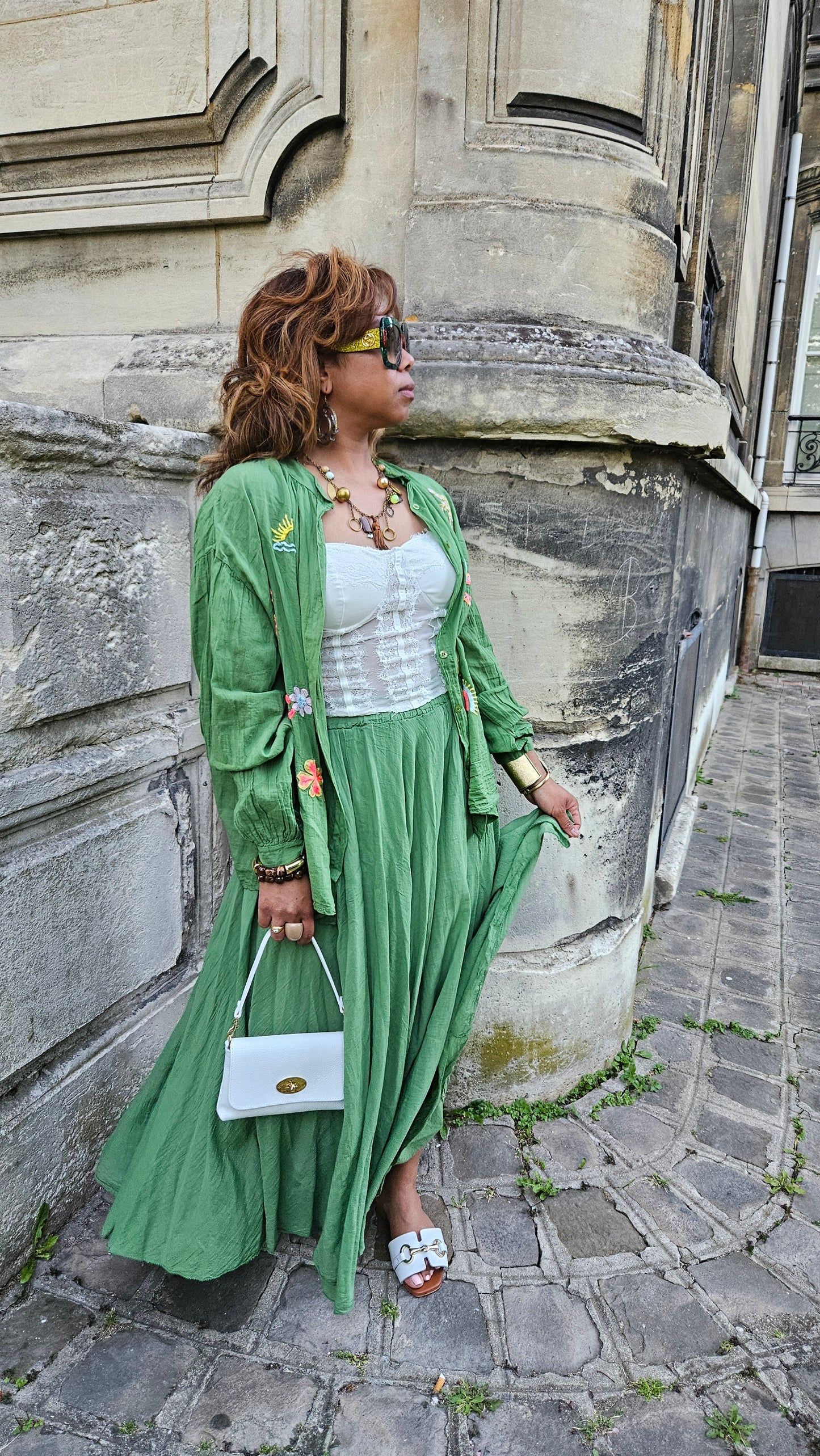Blouse vert olive Tatiana