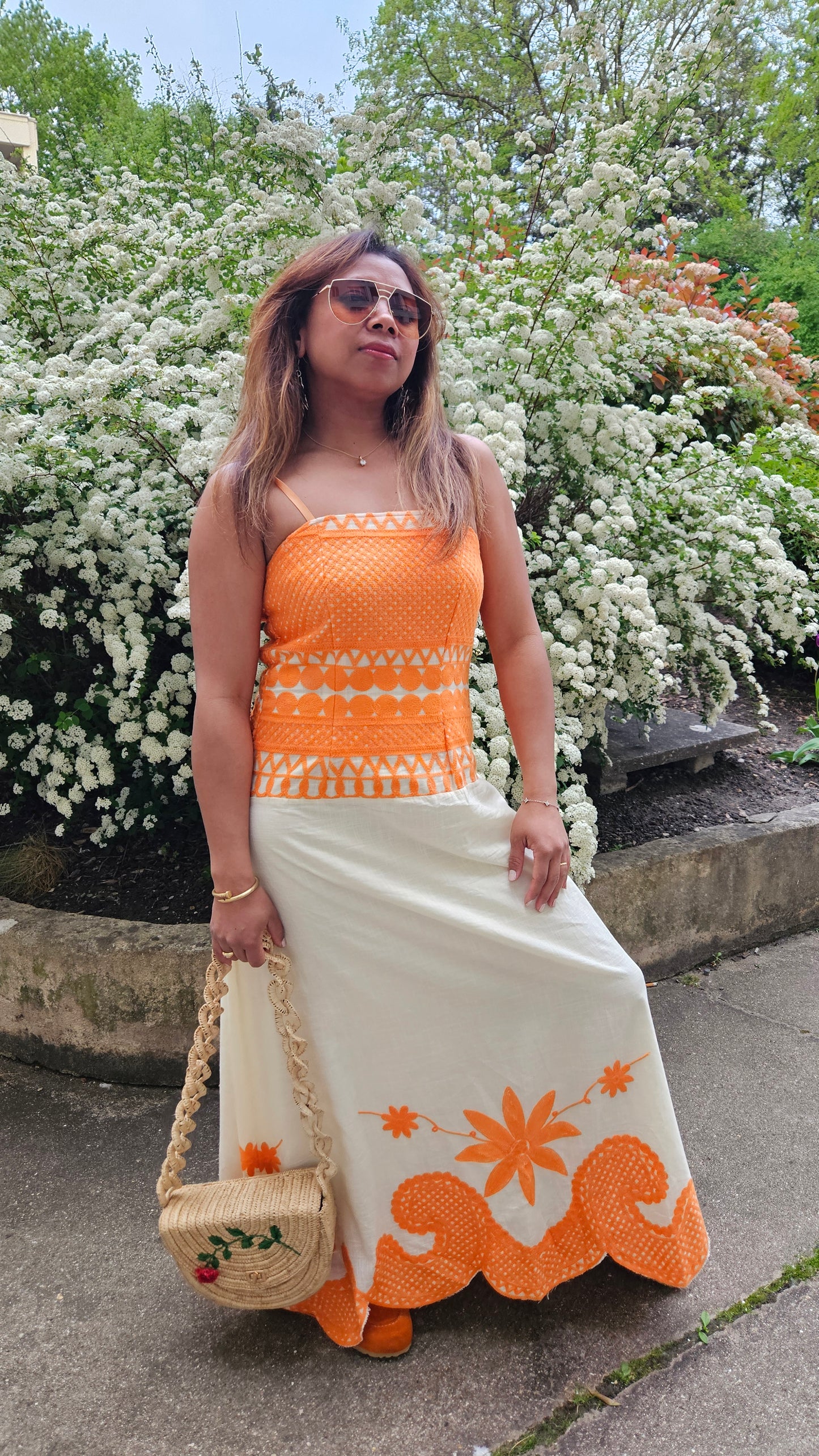 Robe Malala orange crème