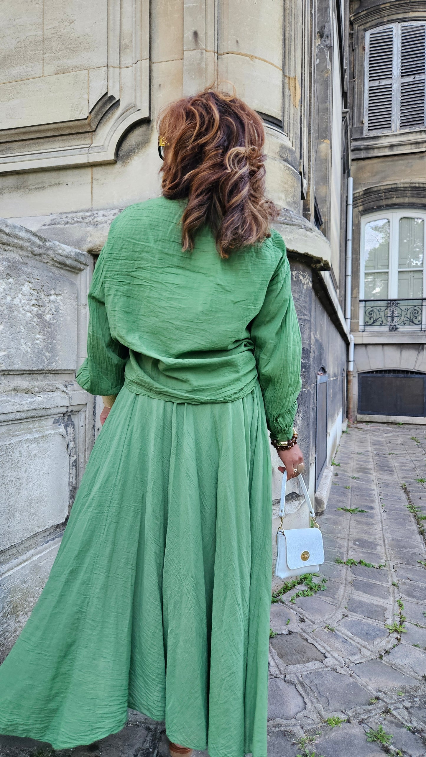 Blouse vert olive Tatiana