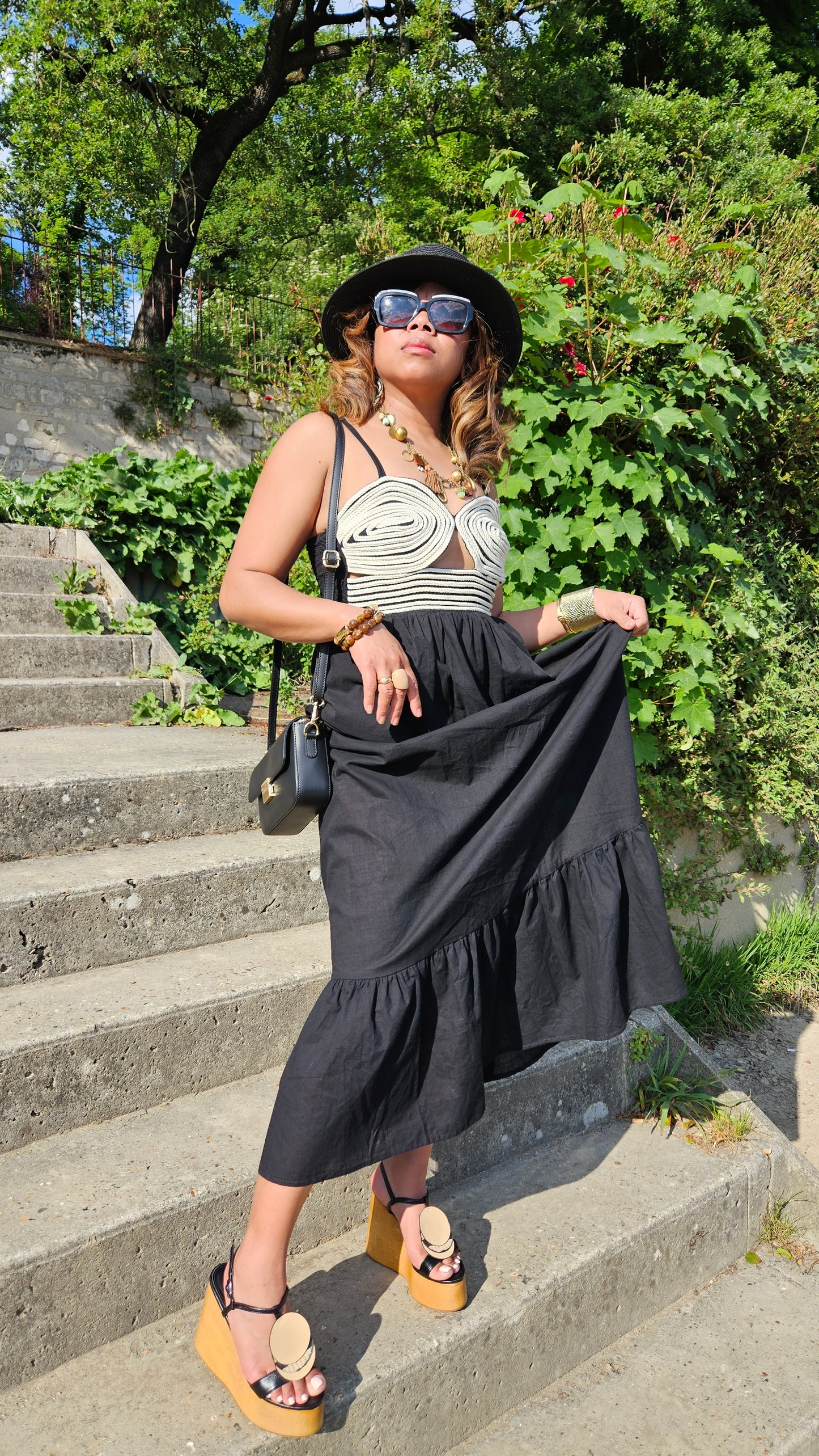 Robe longue brodé crème Alice