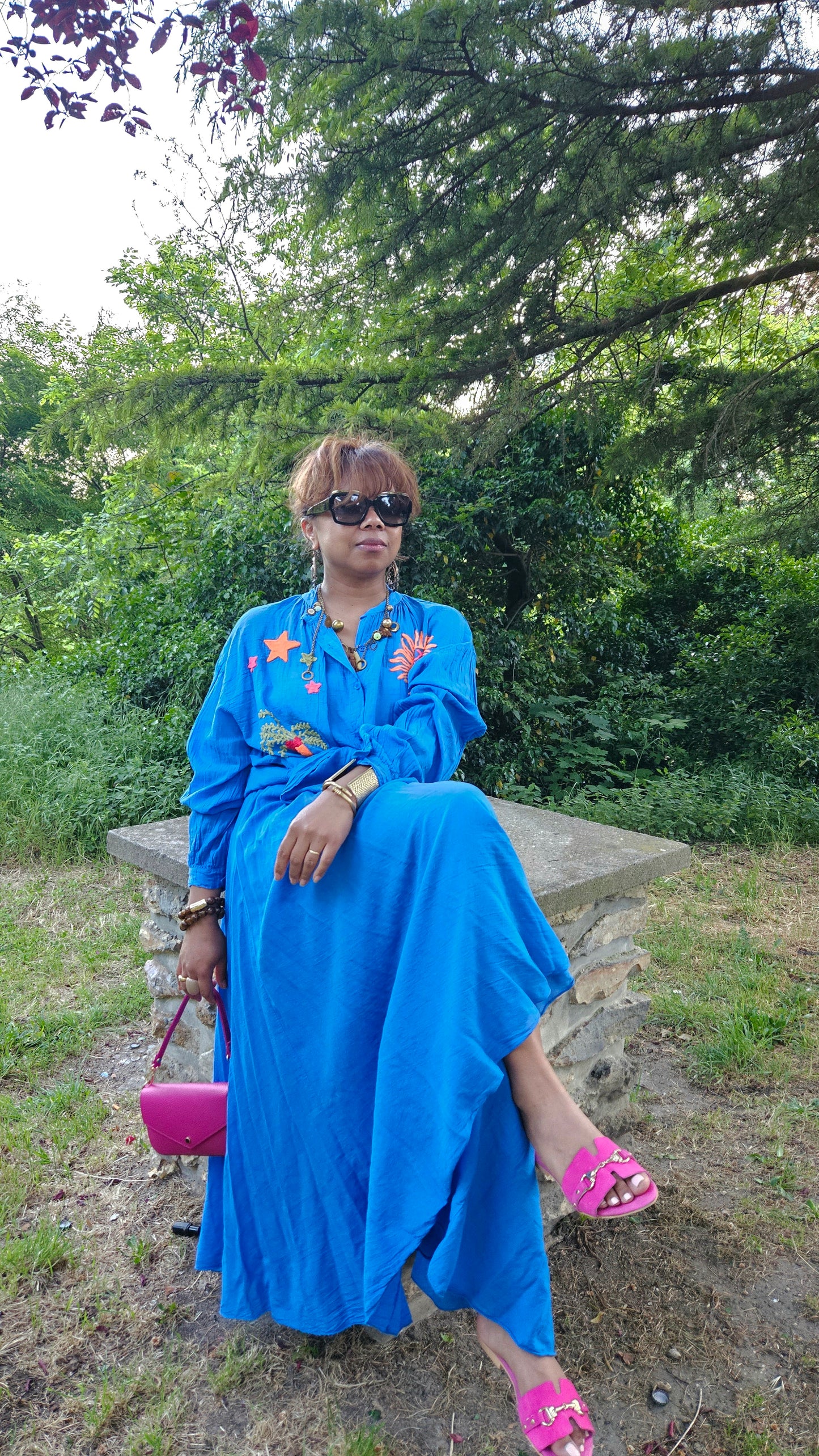 Blouse bleu roi Sally