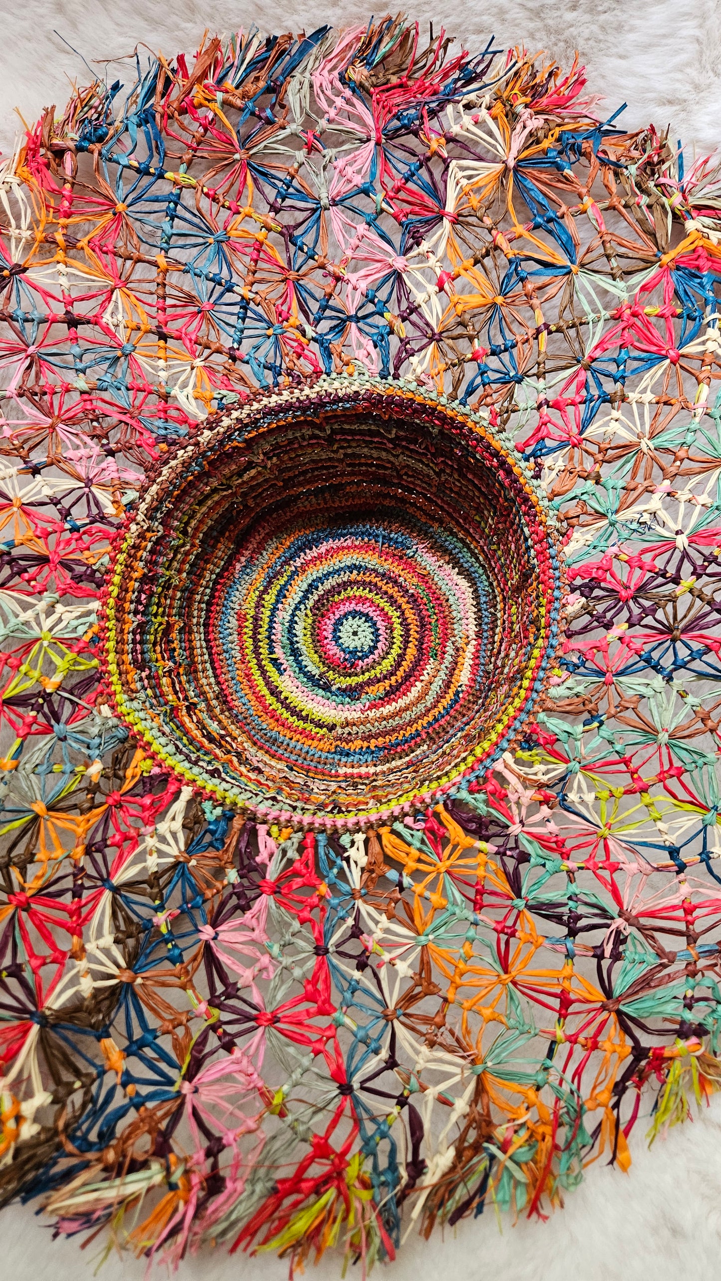 Chapeau en raphia multicolore Joanna