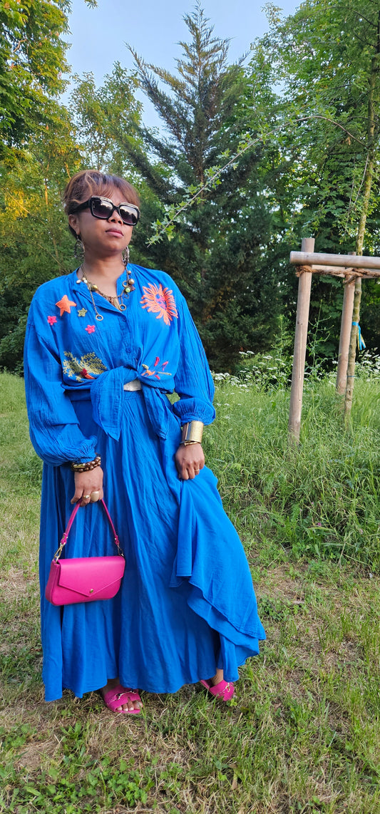 Blouse bleu roi Sally