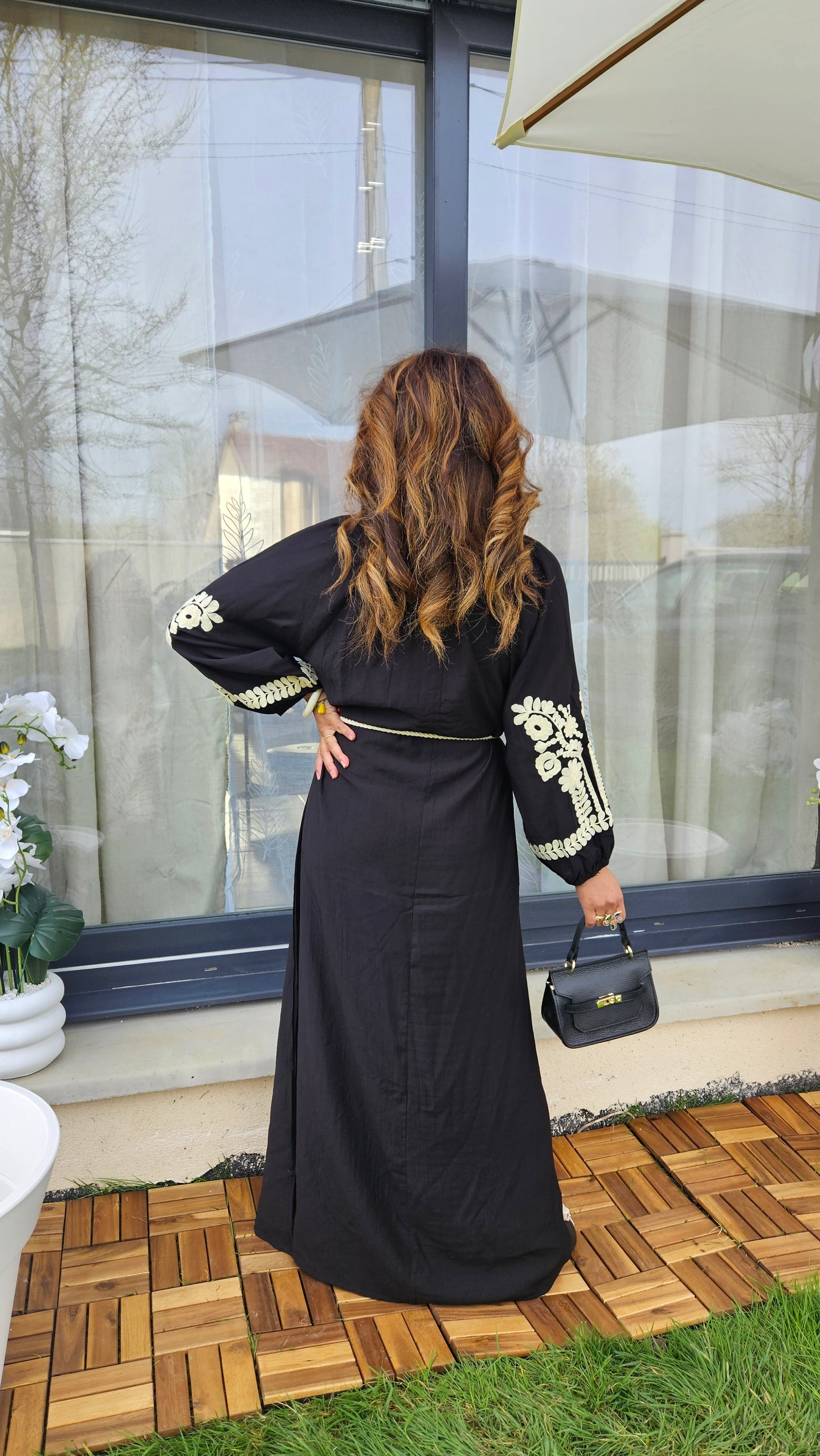 Robe longue avec broderie Fanny