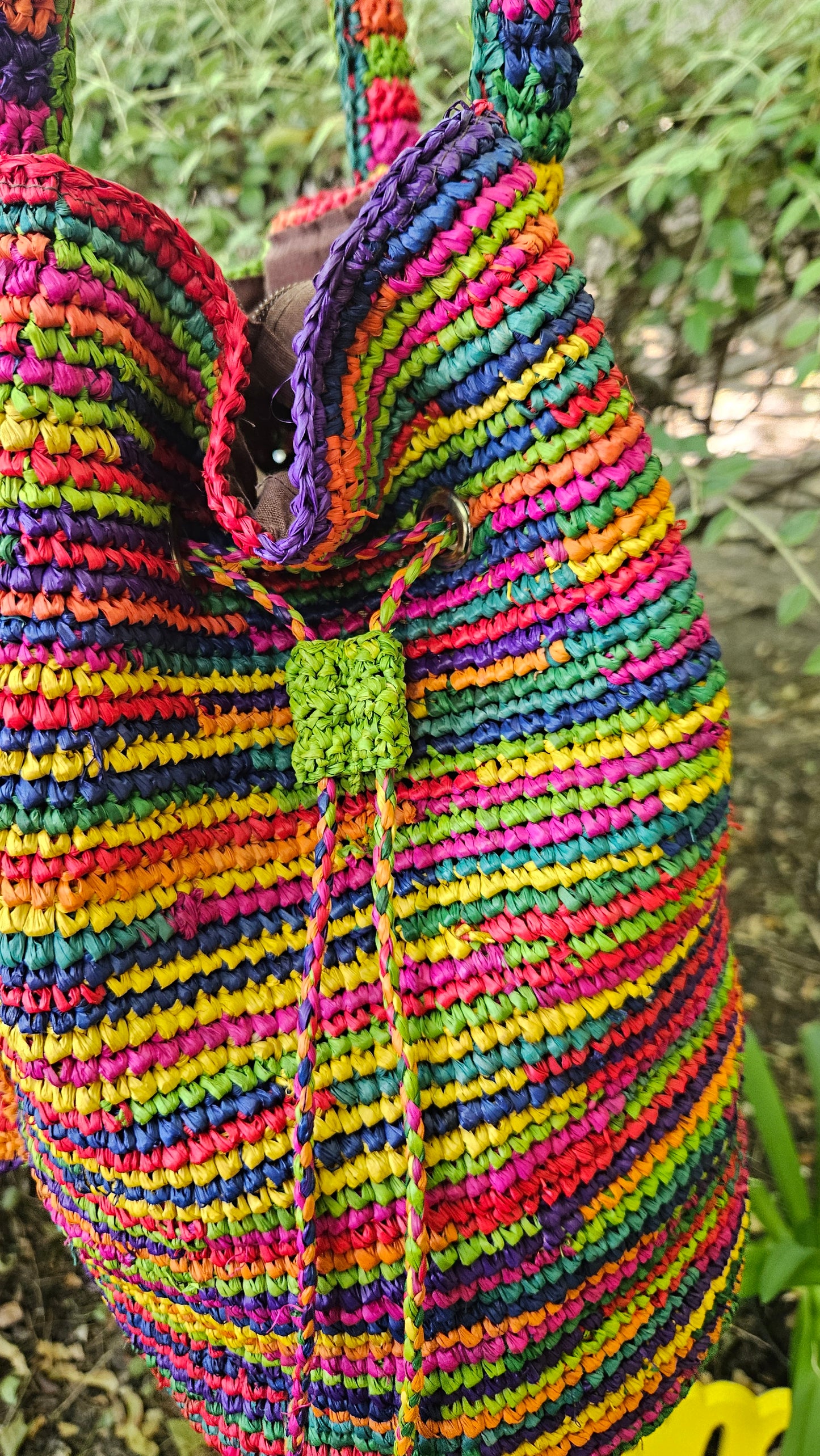 Sac raphia GM multicolore Vero