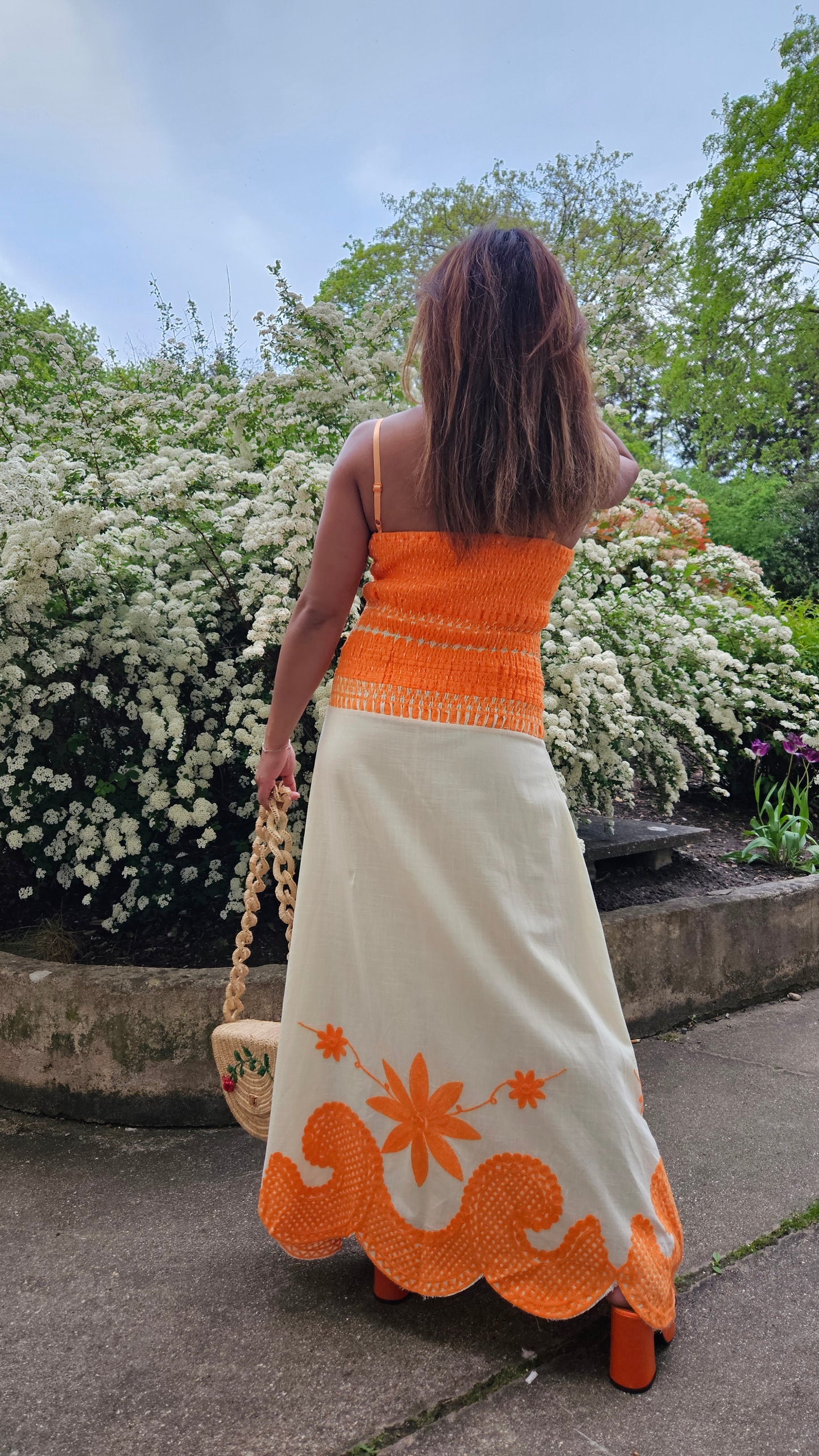 Robe Malala orange crème