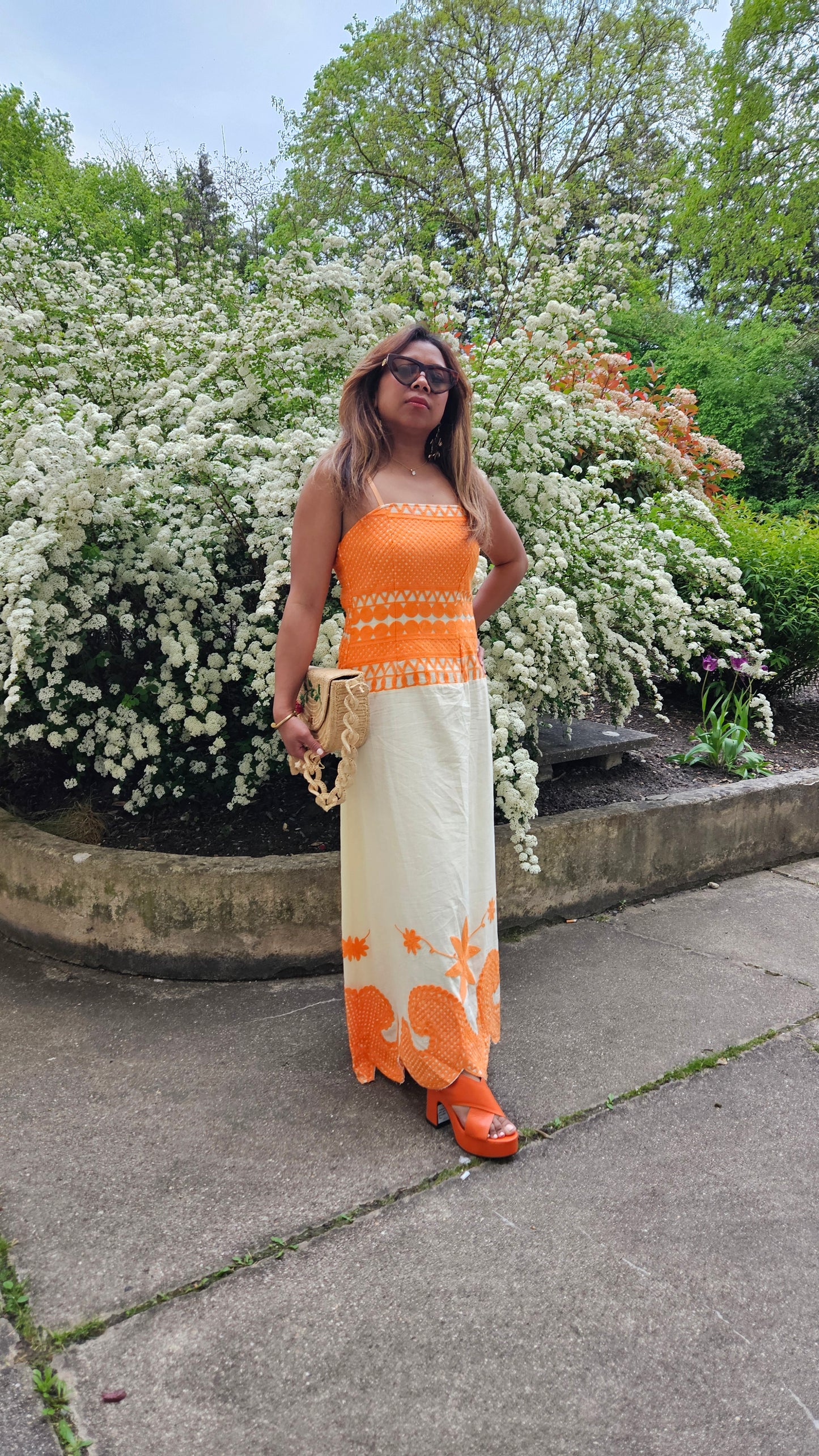 Robe Malala orange crème