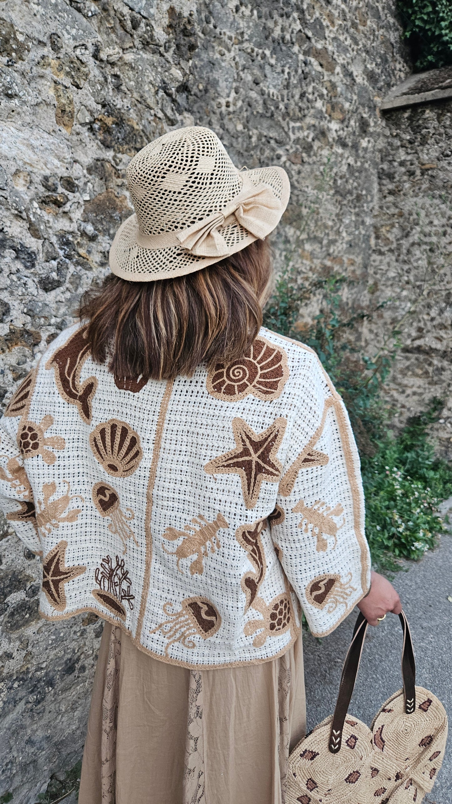 Gilet crochet Coquillage.