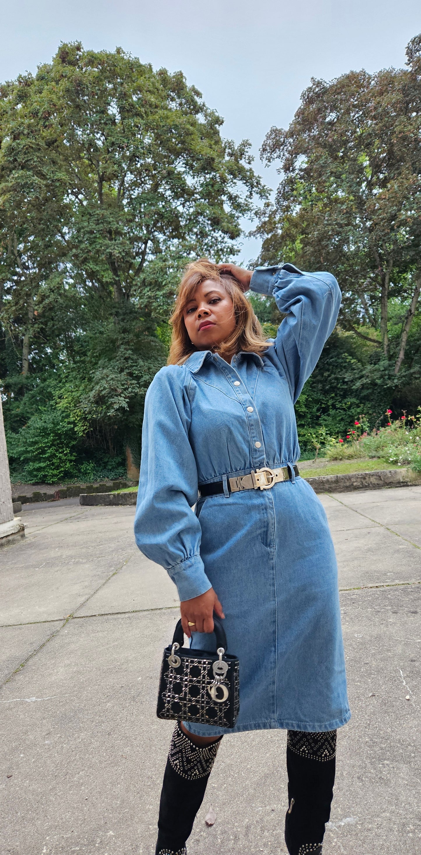 Robe en jean bleu ciel Stella