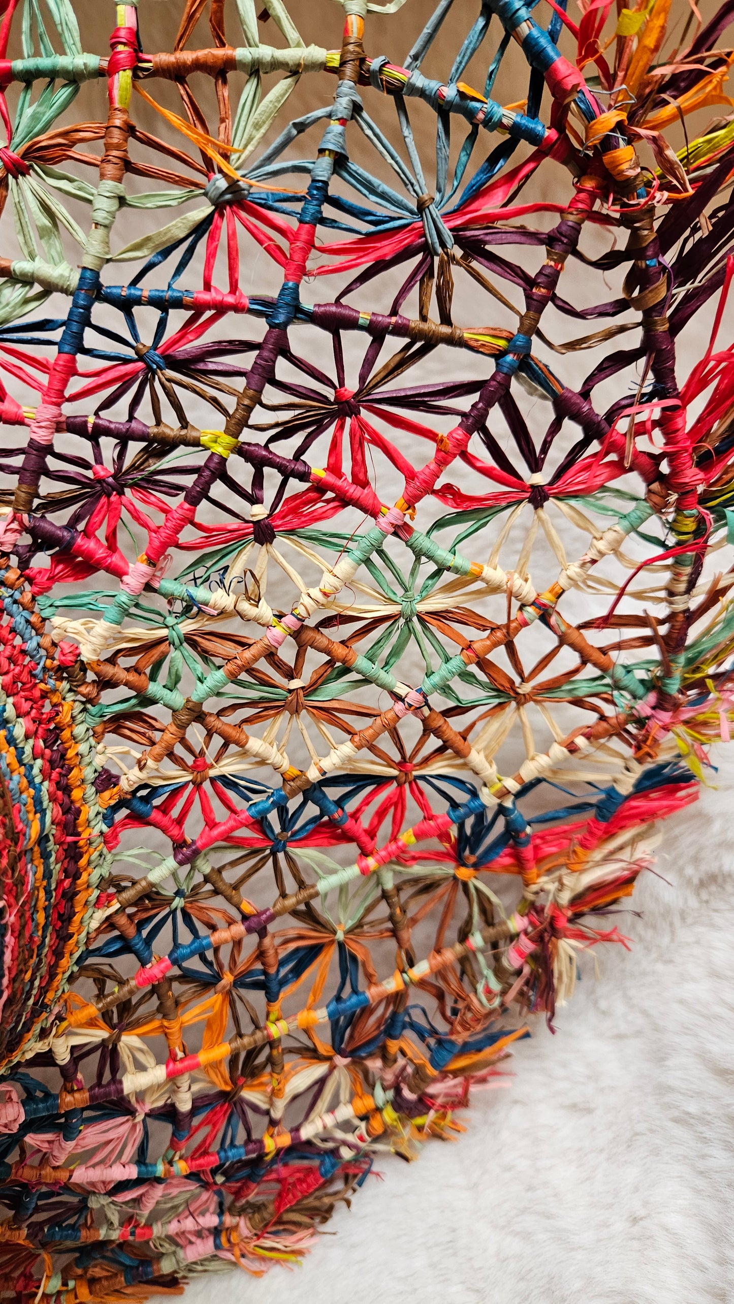 Chapeau en raphia multicolore Joanna