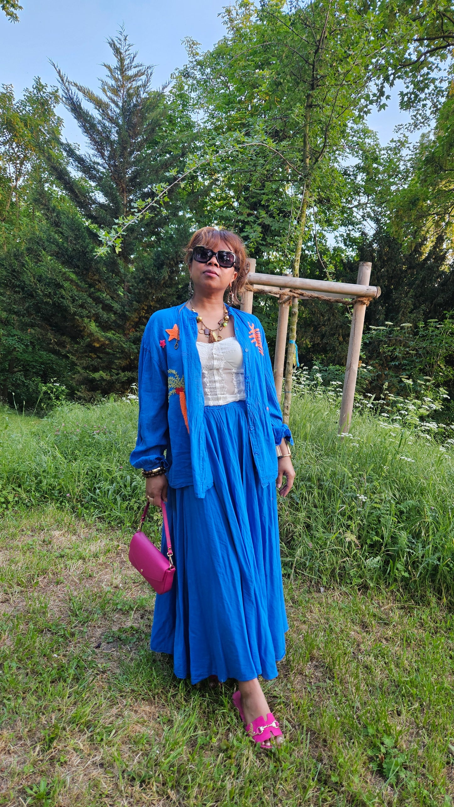 Blouse bleu roi Sally