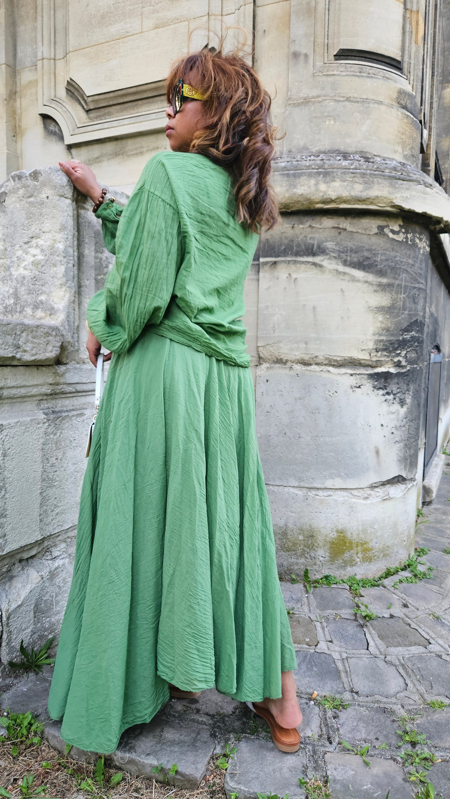 Blouse vert olive Tatiana