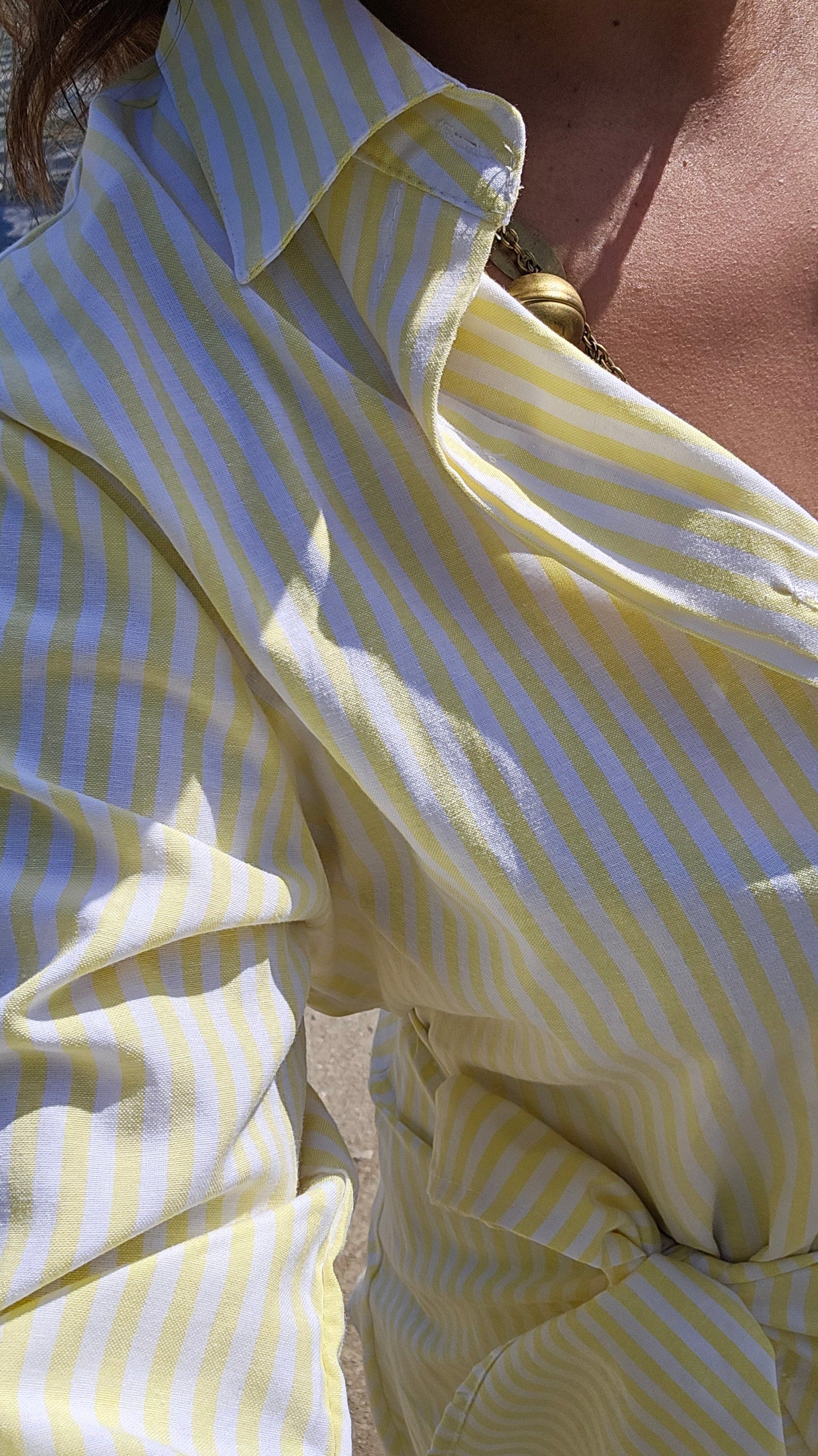 Robe portefeuille jaune rayure Mitia