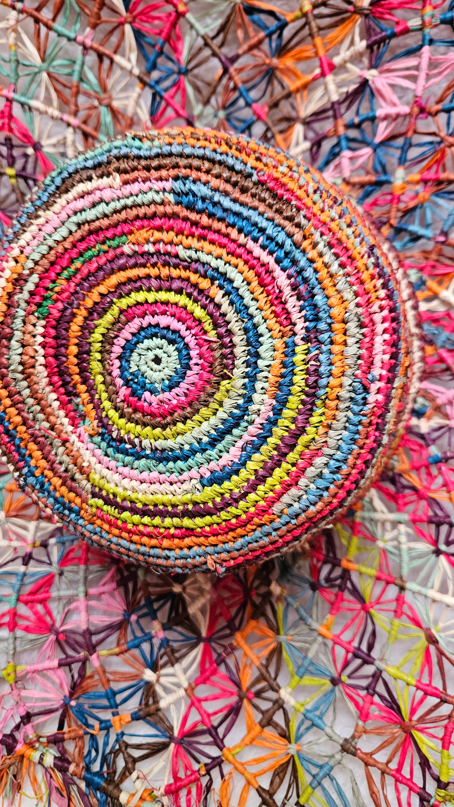 Chapeau en raphia multicolore Joanna