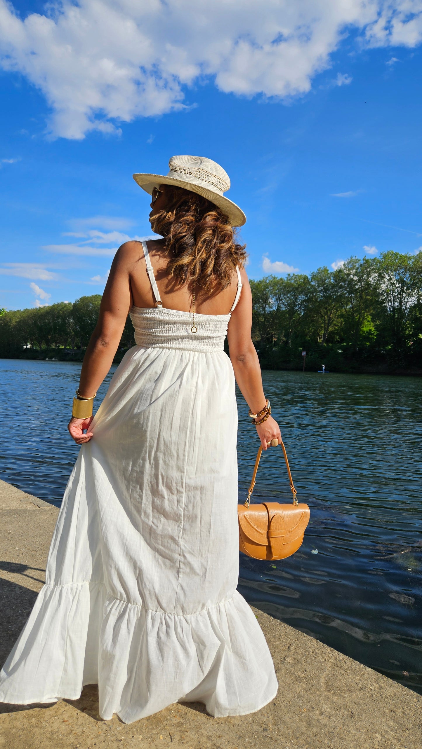 Robe longue brodé crème Alice