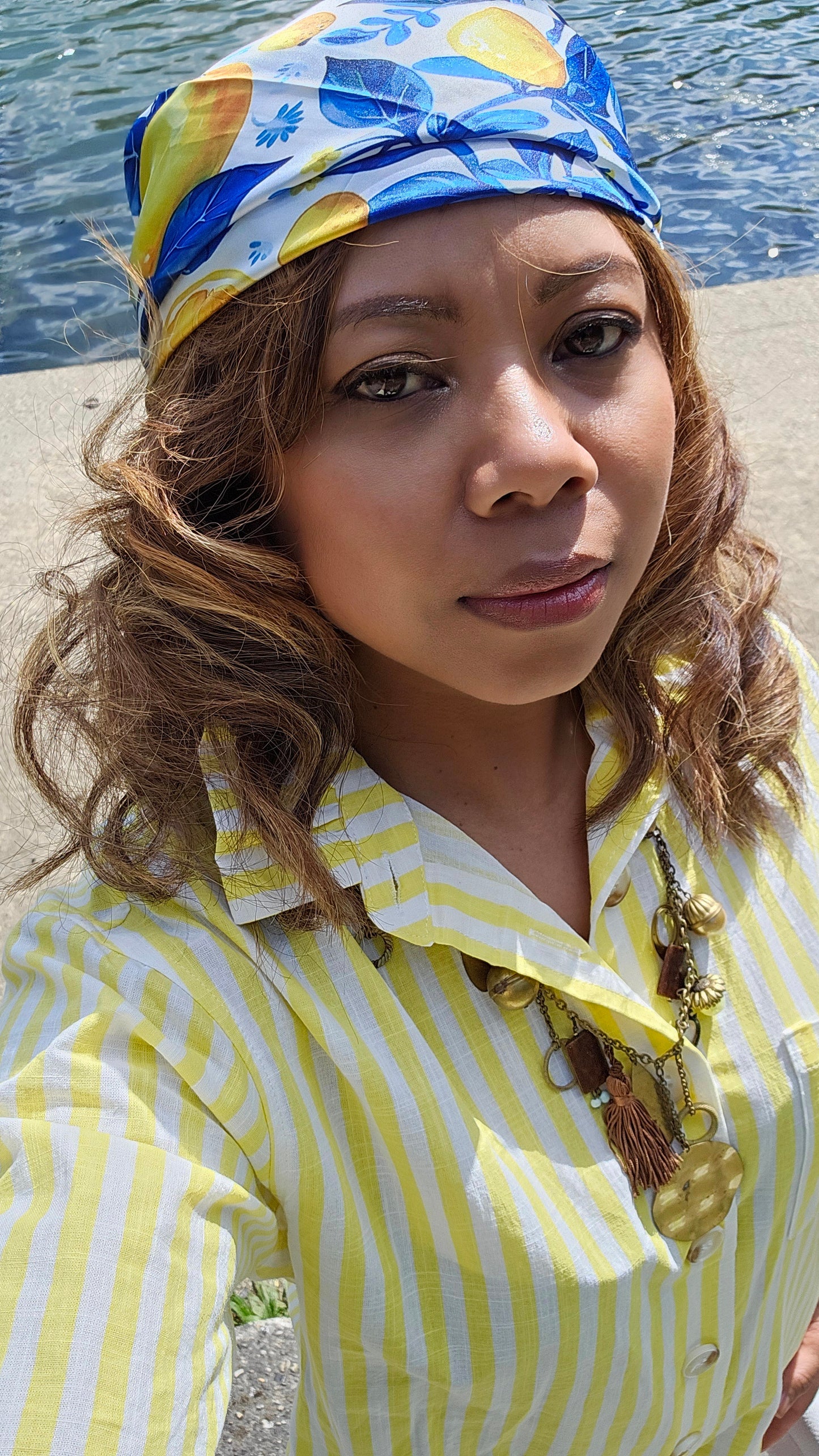 Combishort rayure jaune Naya