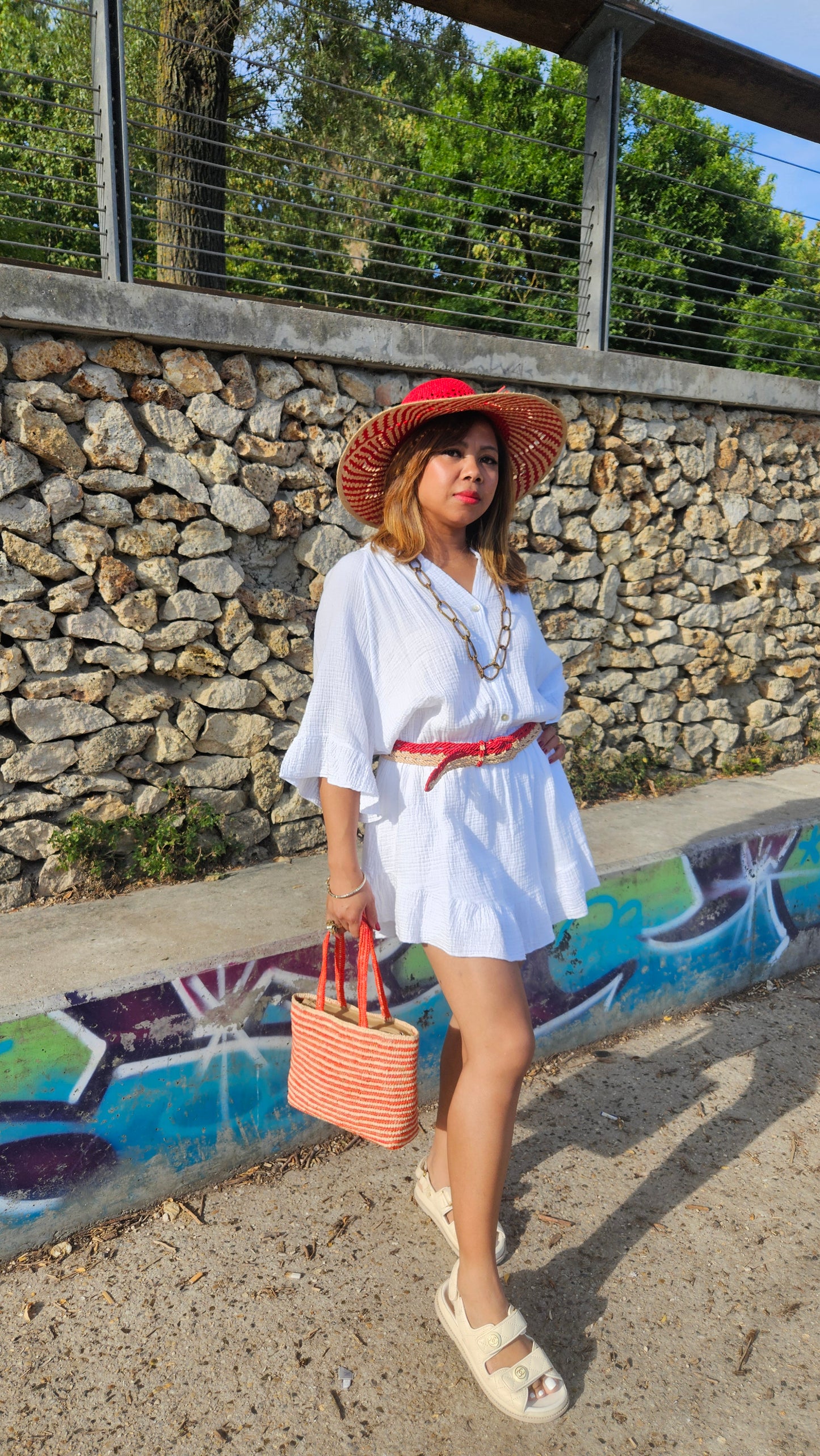 Combishort en gaz de coton LYLY