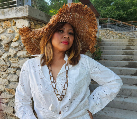 Chemise  Léa avec broderie anglaise .