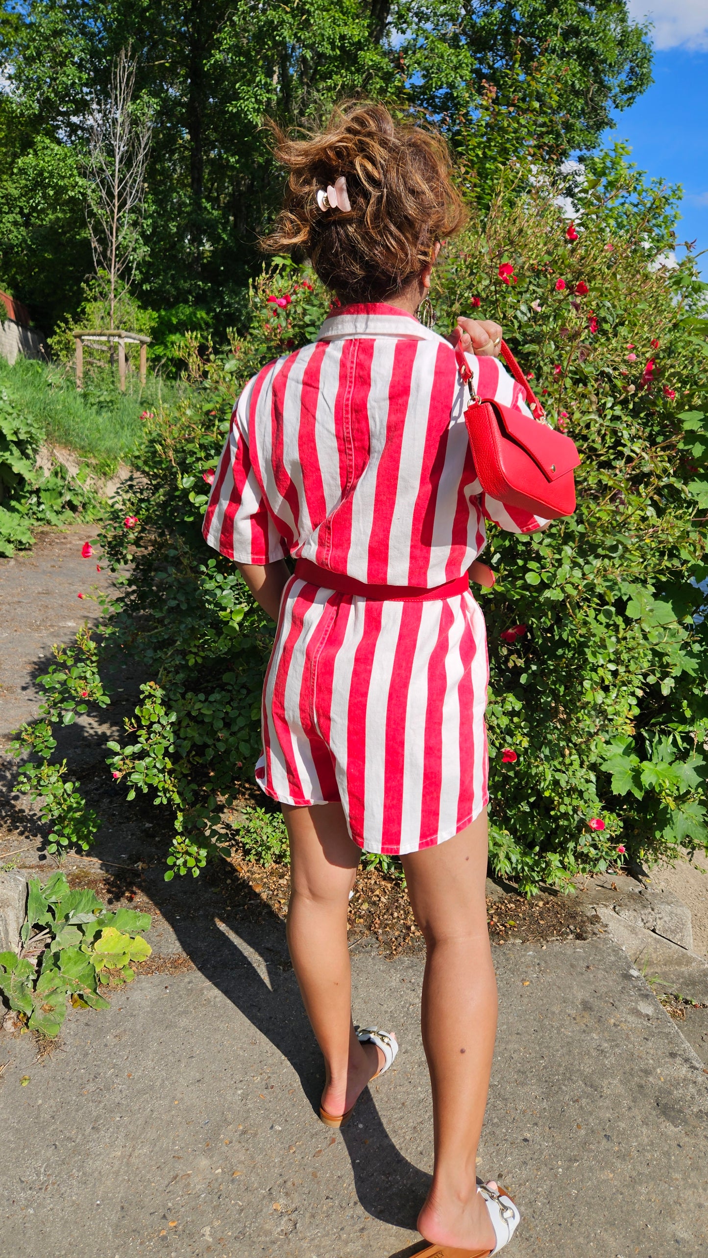 Combishort rayure rouge Milay